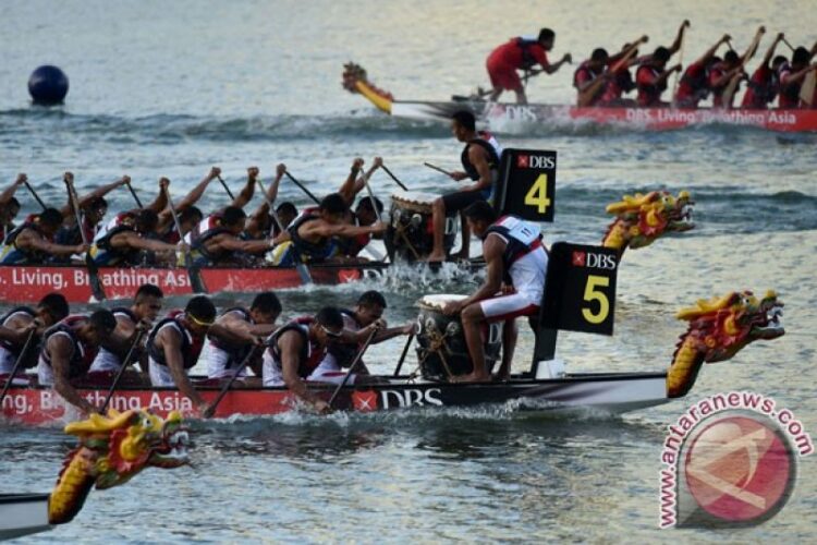 Raih 11 Emas, Indonesia Juara Umum Kejuaraan Perahu Naga Asia