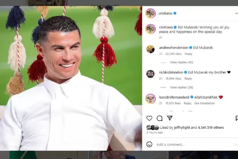 Cristiano Ronaldo Sampaikan Ucapan Selamat Idul Fitri