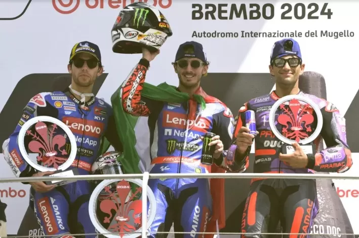 Pembalap Ducati Lenovo Bagnaia dan Bastianini Tampil Menawan di MotoGP Italia